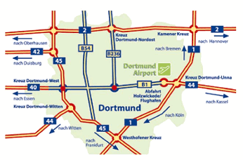 Dortmund - letiště - příjezd (infografika)