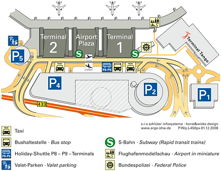 Letiště Hamburg - mapa terminálu (infografika)