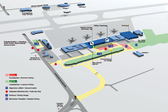 Letiště Salzburg - mapa parkingu (infografika)